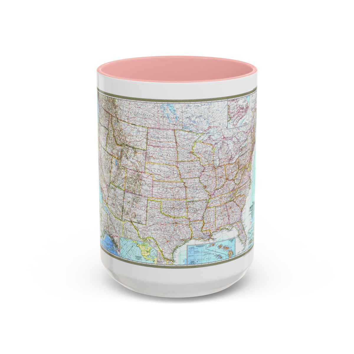USA - The United States (1968) (Map) Accent Coffee Mug