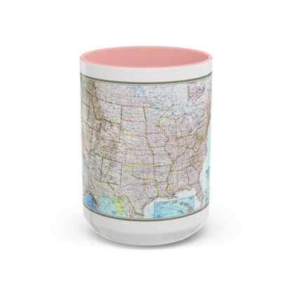 USA - The United States (1968) (Map) Accent Coffee Mug