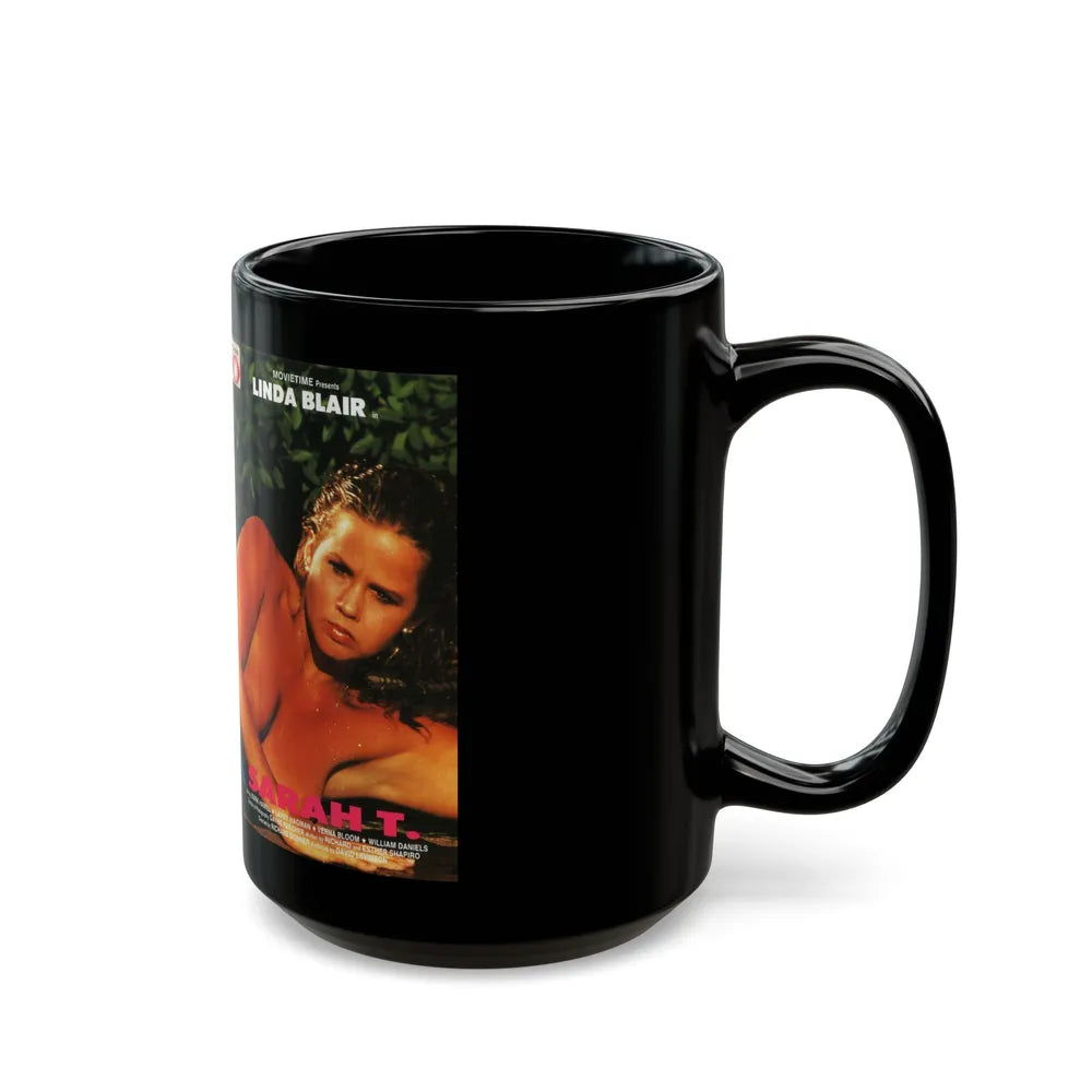 Linda Blair #336 (Vintage Female Icon) Black Coffee Mug-Go Mug Yourself