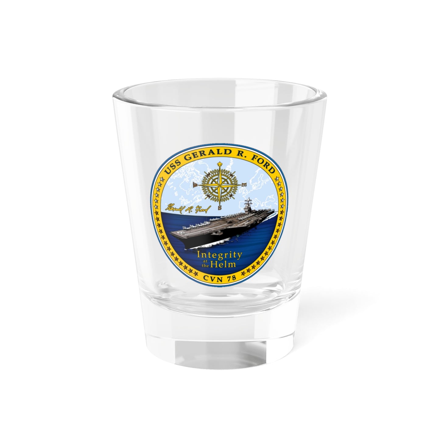 CVN 78 USS Gerald R Ford 2017 (U.S. Navy) Shot Glass 1.5oz