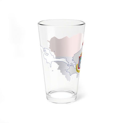 Flag-map of Sint Maarten (Netherlands) Pint Glass 16oz