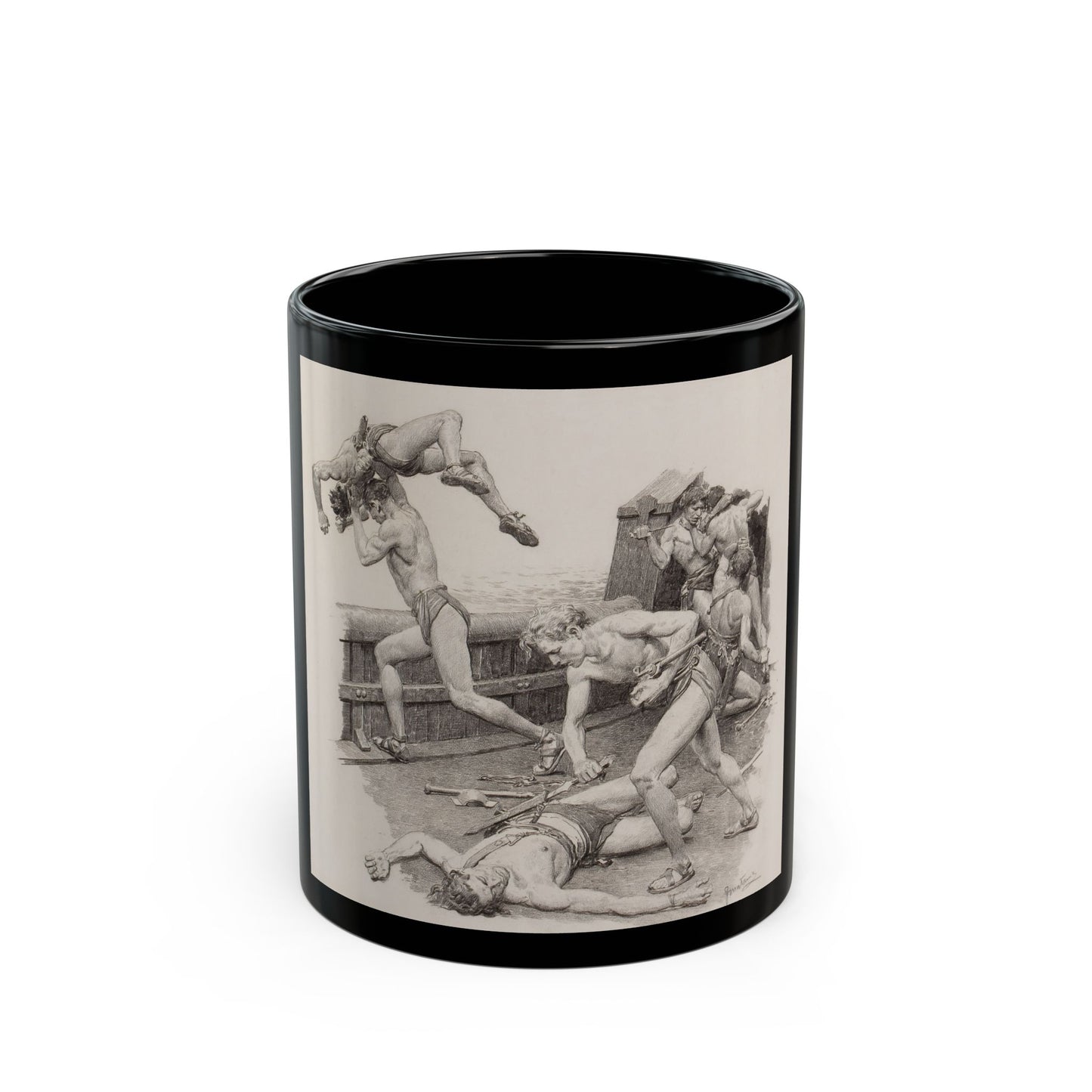 Carson of Venus, The Passing Show story illustration, 1933 - Black Coffee Mug-11oz-Go Mug Yourself