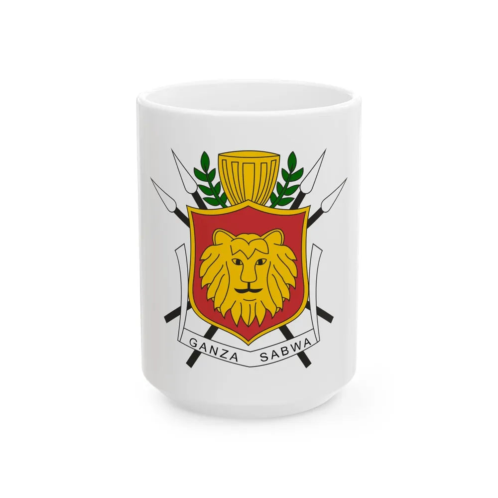 Coat of arms of the Kingdom of Burundi - White Coffee Mug-15oz-Go Mug Yourself