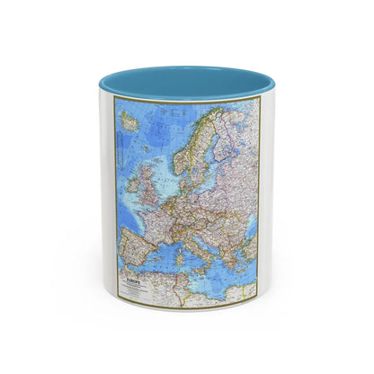 Europe (1977) (Map) Accent Coffee Mug-11oz-Light Blue-Go Mug Yourself