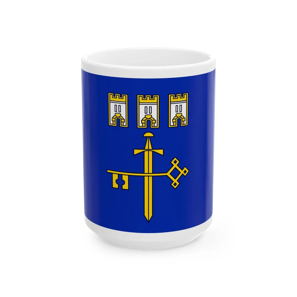 Flag of Ternopil Oblast Ukraine - White Coffee Mug-15oz-Go Mug Yourself