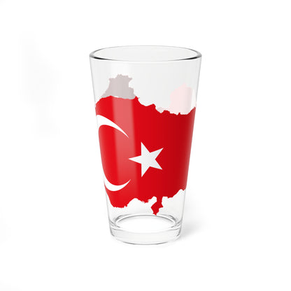 Flag-map of Turkey (Turkey) Pint Glass 16oz