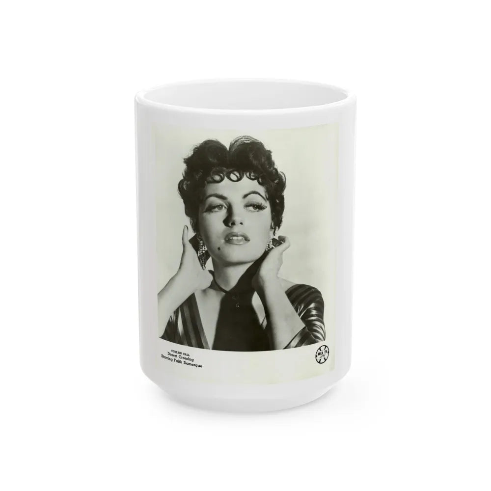 Faith Domergue #138 (Vintage Female Icon) White Coffee Mug-15oz-Go Mug Yourself