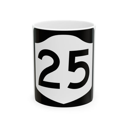 NY-25 (New York) (Road Sign) White Coffee Mug