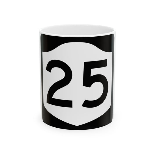 NY-25 (New York) (Road Sign) White Coffee Mug