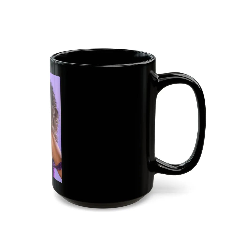 Linda Blair #90 - Partially Topless (Vintage Female Icon) Black Coffee Mug-Go Mug Yourself