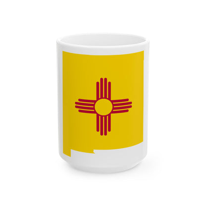 Flag-map of New Mexico (United States) White Coffee Mug