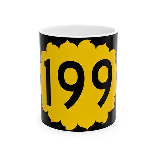 K-199 (Kansas) (Road Sign) White Coffee Mug