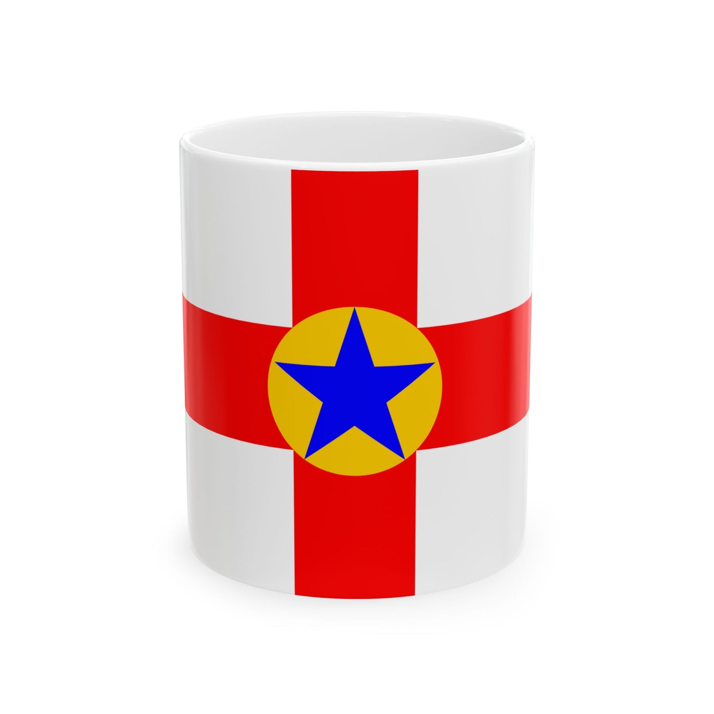 Flag of Mosta 1993 to 2007 Malta - White Coffee Mug-11oz-Go Mug Yourself