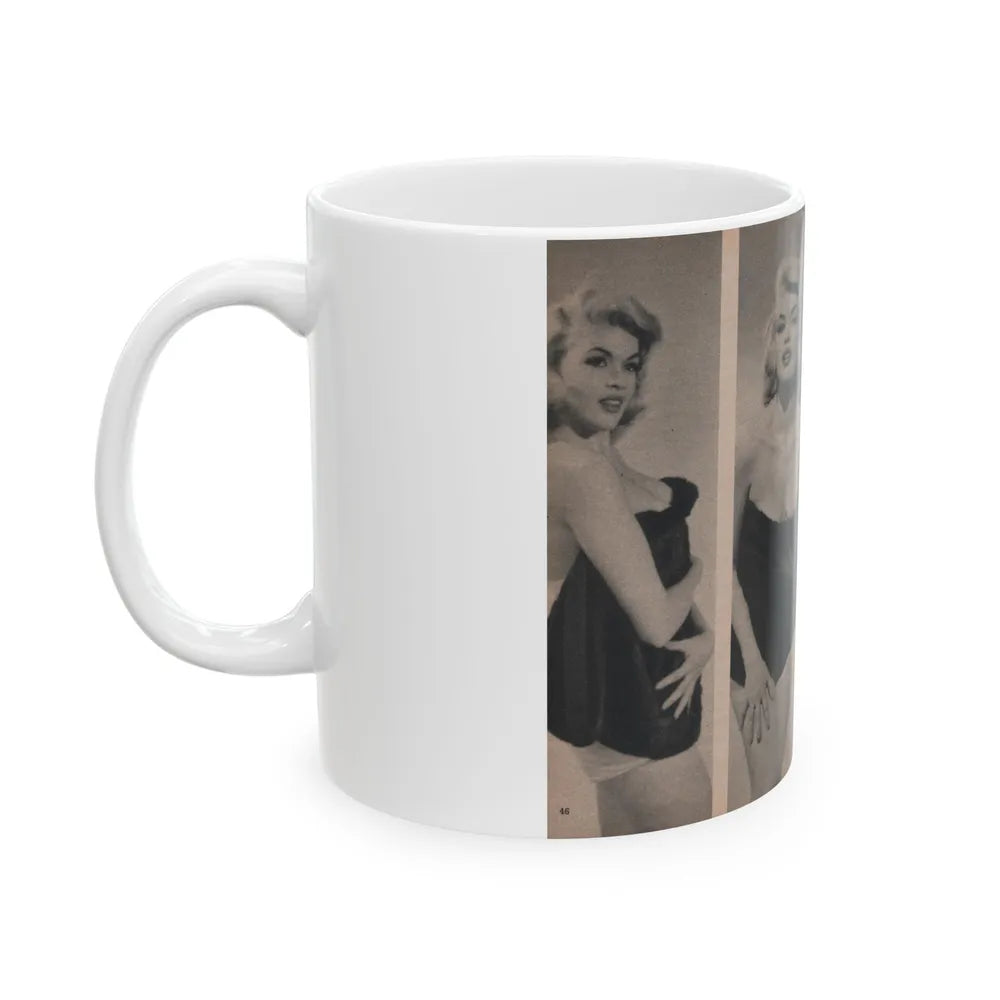 Jayne Mansfield #303 - JAYNE Pocket Magazine Pages 50 & 51 (Vintage Female Icon) White Coffee Mug-Go Mug Yourself