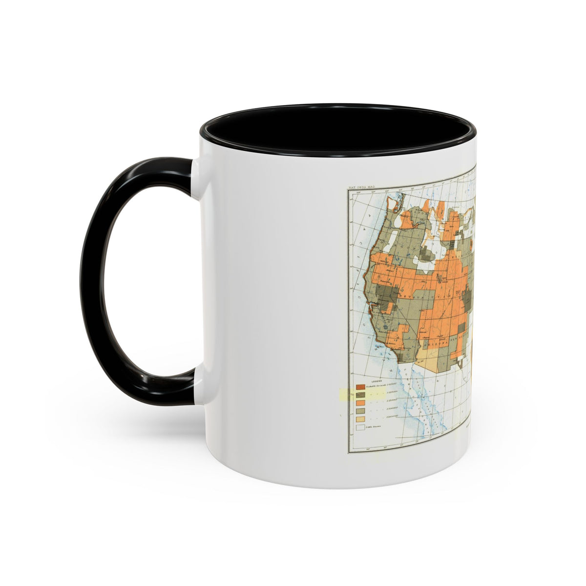 USA - The United States (1892) (Map) Accent Coffee Mug