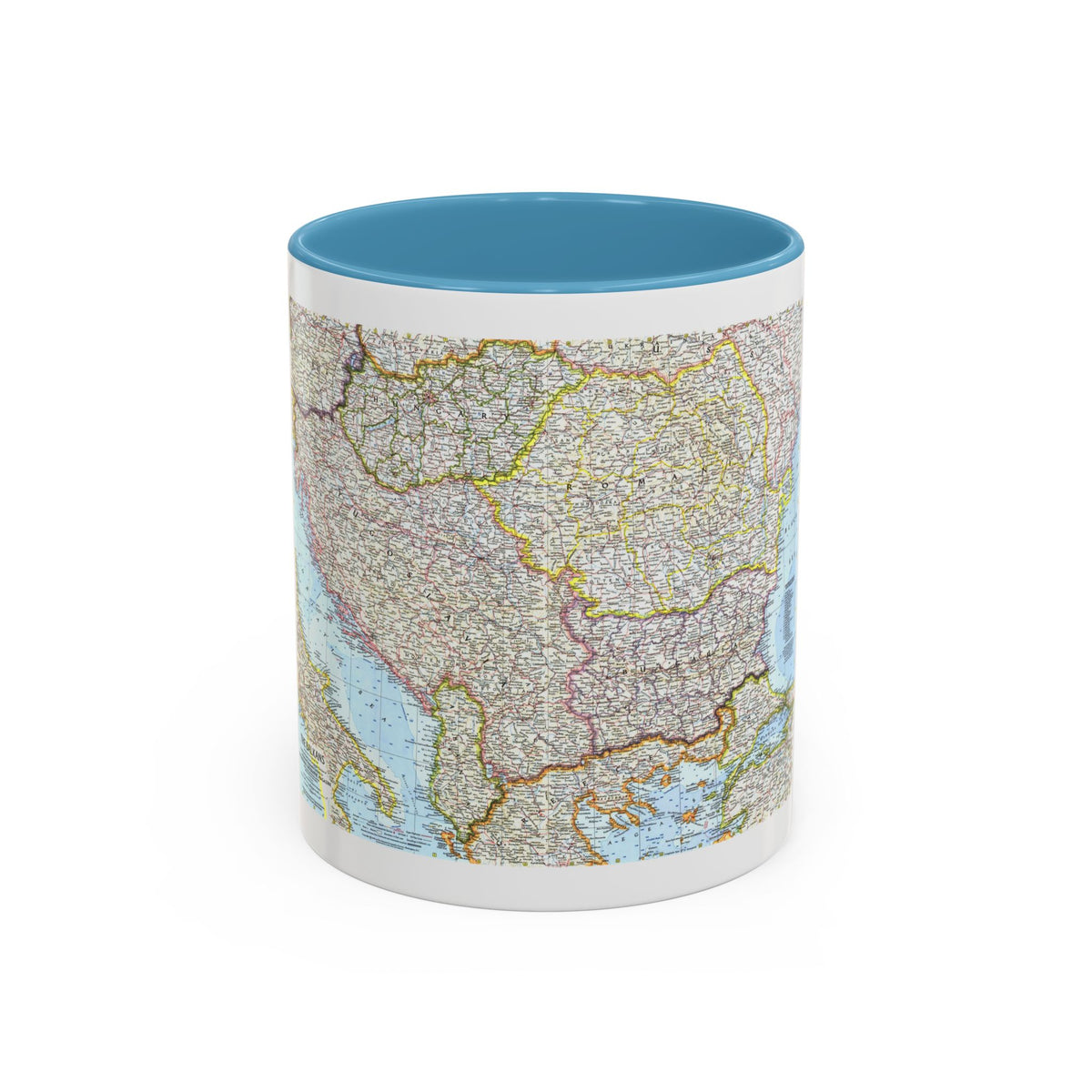 Europe - The Balkans (1962) (Map) Accent Coffee Mug