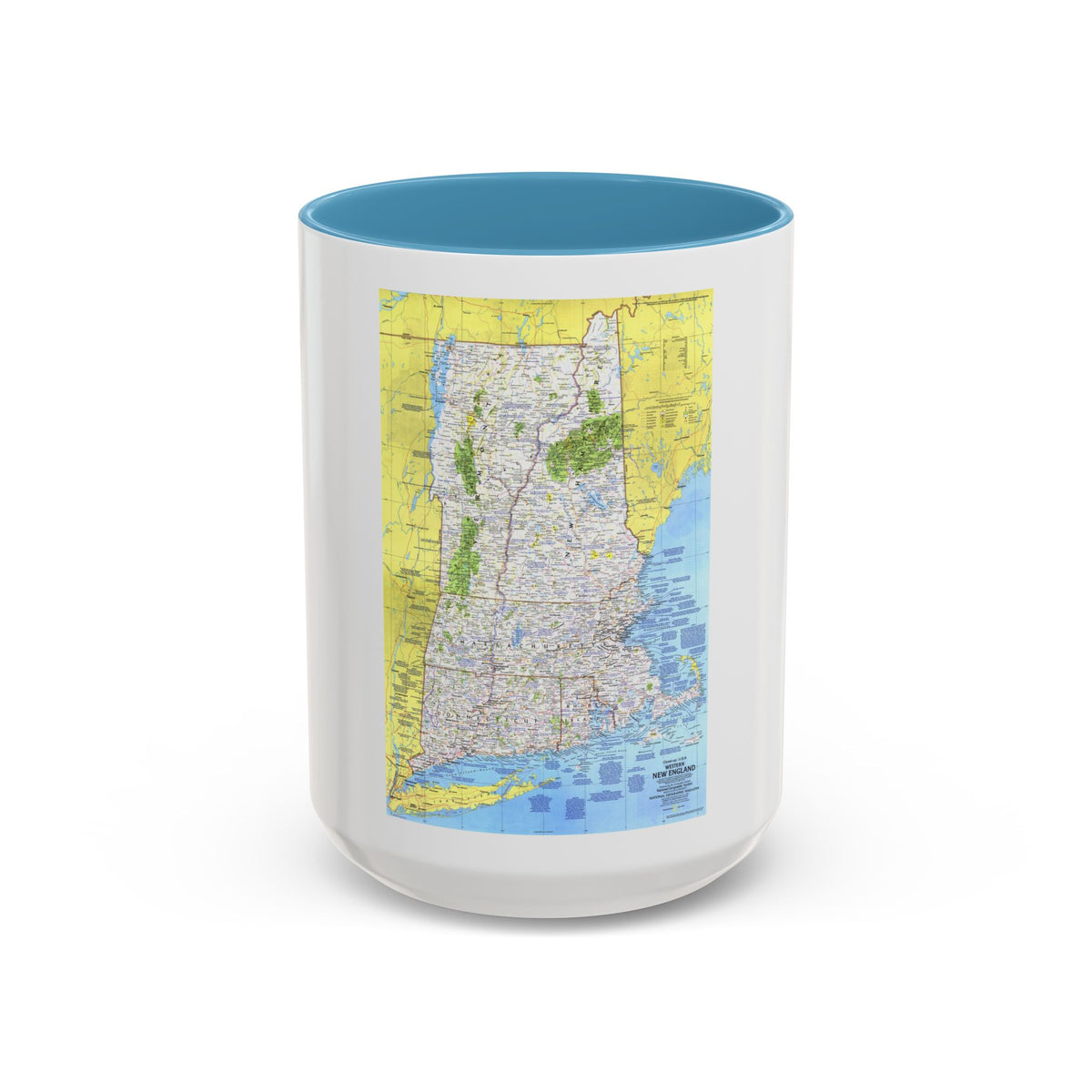 USA - Western New England 1 (1975) (Map) Accent Coffee Mug