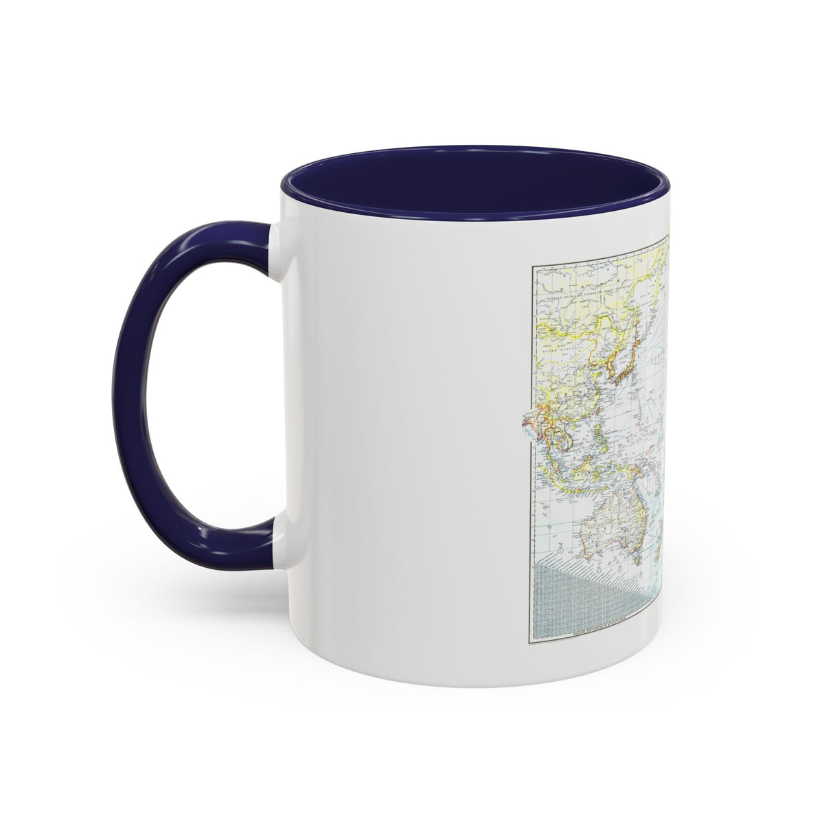 Pacific Ocean - Theater of War (1942) (Map) Accent Coffee Mug