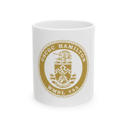 USCGC Hamilton WMSL 753 GOLD (U.S. Coast Guard) White Coffee Mug