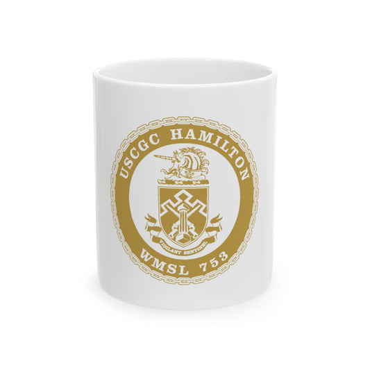 USCGC Hamilton WMSL 753 GOLD (U.S. Coast Guard) White Coffee Mug