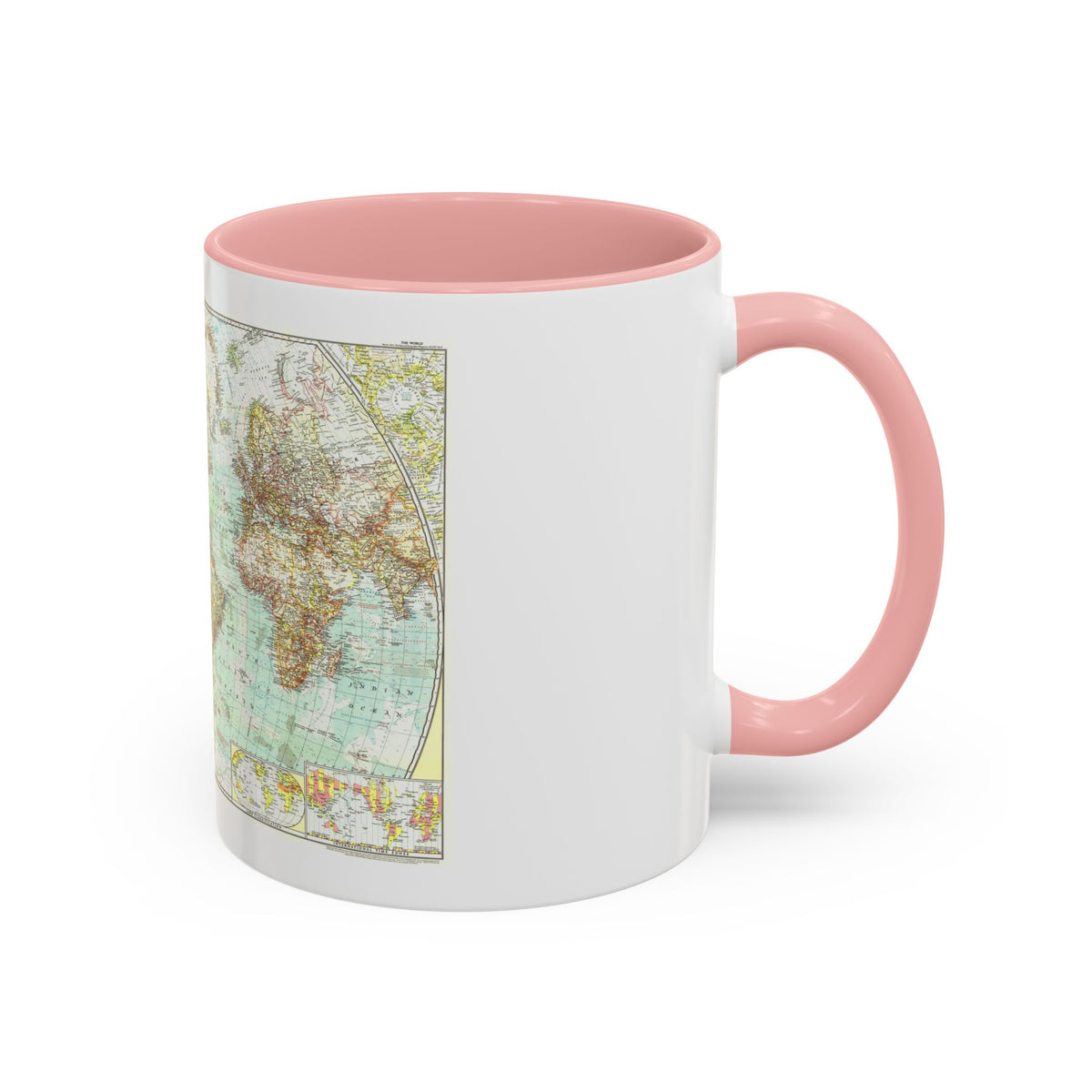 World Map (1957) (Map) Accent Coffee Mug