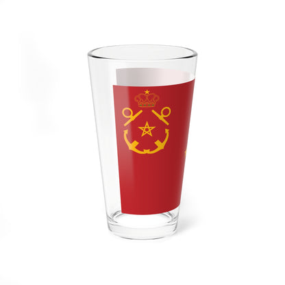 Rank flag of the Royal Moroccan Navy - Admiral ornamented crown (Morocco) Pint Glass 16oz