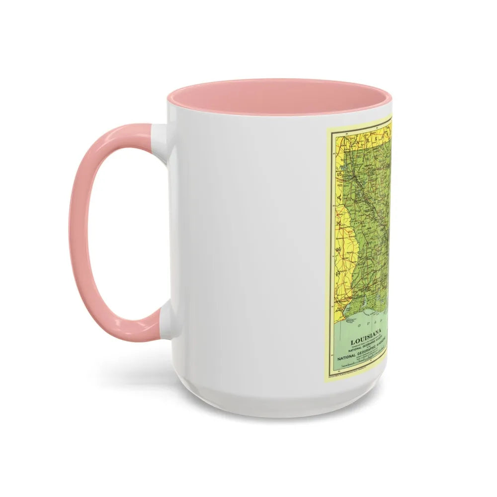 USA - Louisiana (1930) (Map) Accent Coffee Mug-Go Mug Yourself