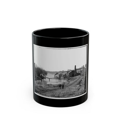 Richmond, Va. View Of The Tredegar Iron Works, With Footbridge To Neilson's Island (U.S. Civil War) Black Coffee Mug