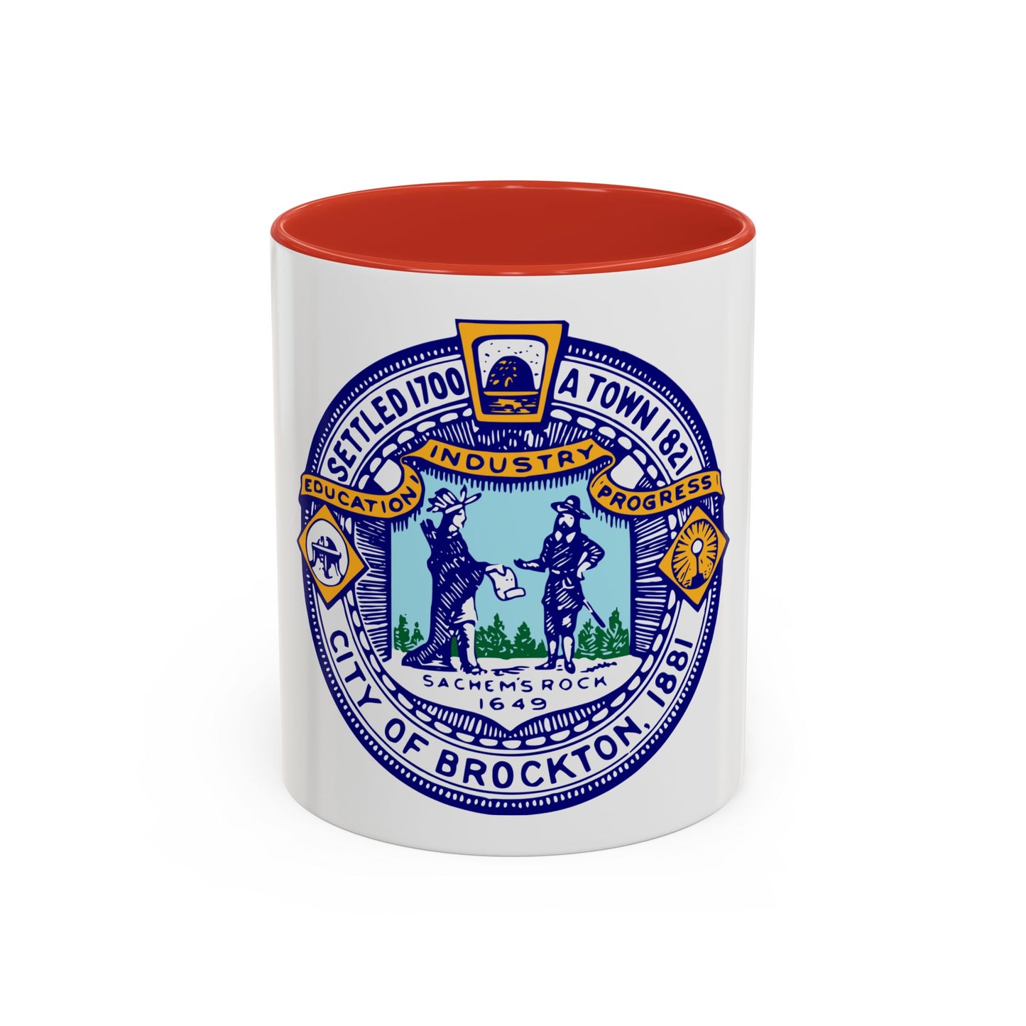 Seal of Brockton Massachusetts - Accent Coffee Mug