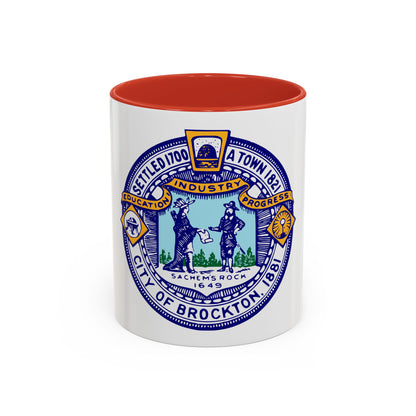 Seal of Brockton Massachusetts - Accent Coffee Mug