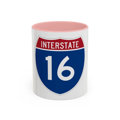 Interstate 16 (U.S. Highways) Accent Coffee Mug