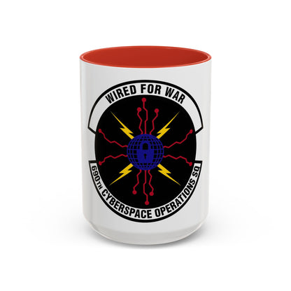 690 Cyberspace Operations Squadron AFSPC (U.S. Air Force) Accent Coffee Mug