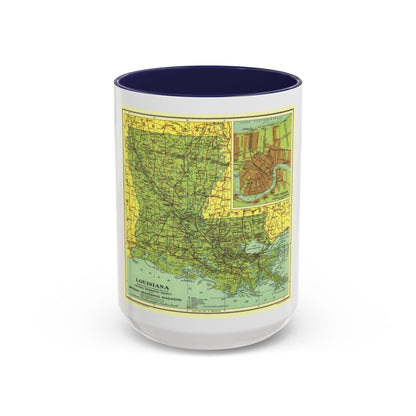 USA - Louisiana (1930) (Map) Accent Coffee Mug