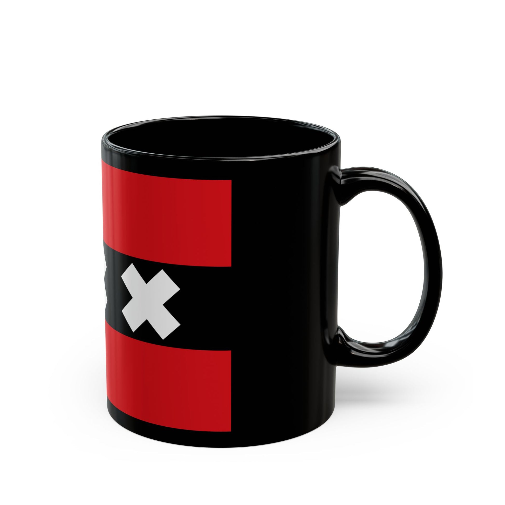 Flag of the national capital Amsterdam Netherlands - Black Coffee Mug-Go Mug Yourself