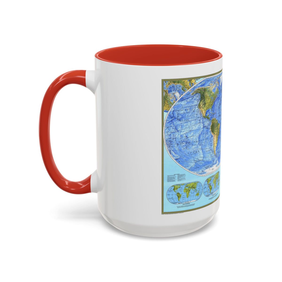 World Map - Physical (1994) (Map) Accent Coffee Mug