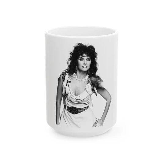 Caroline Munro #324 (Vintage Female Icon) White Coffee Mug-15oz-Go Mug Yourself