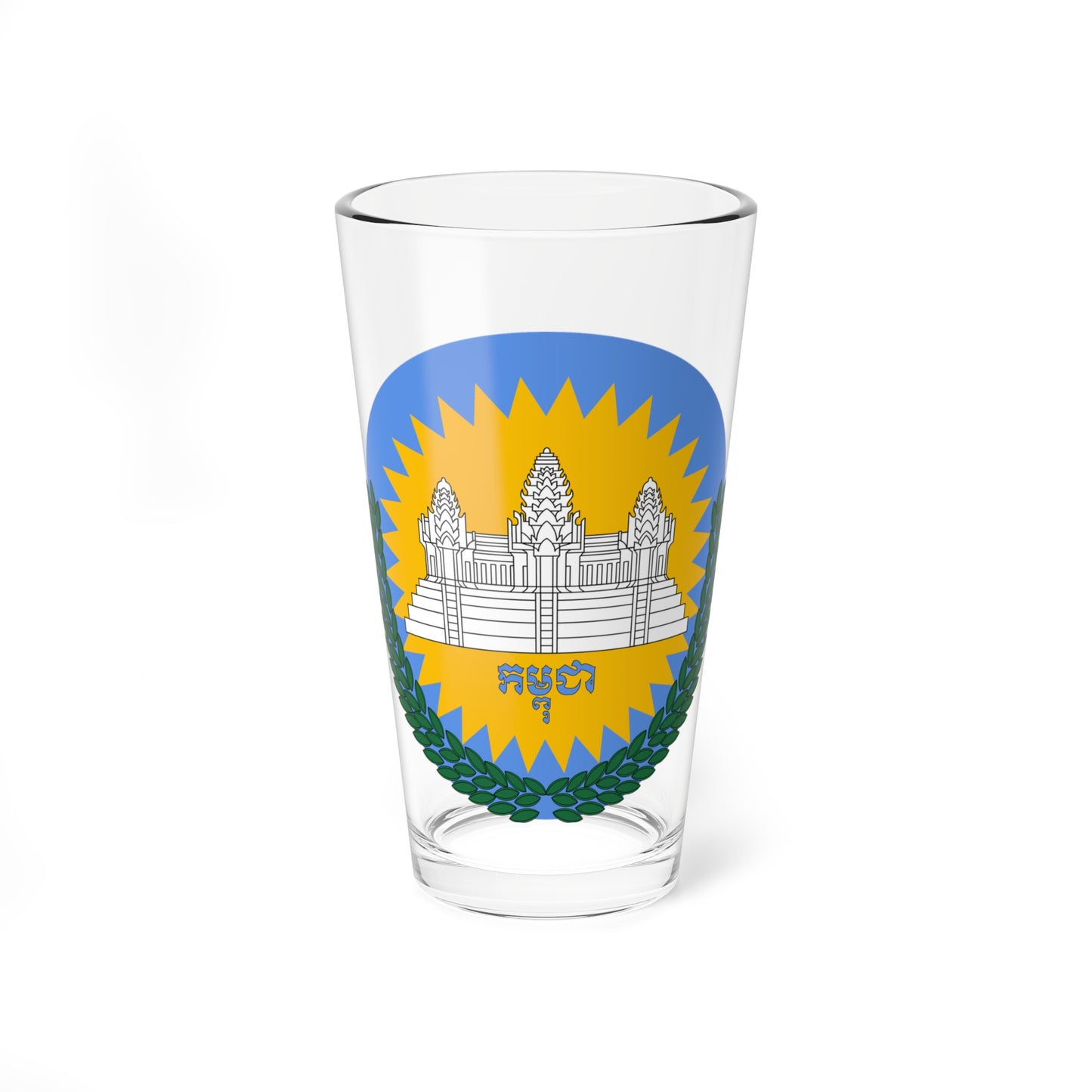 Emblem of Cambodia 1992-1993 (Cambodia) (Coat of Arms) Pint Glass 16oz
