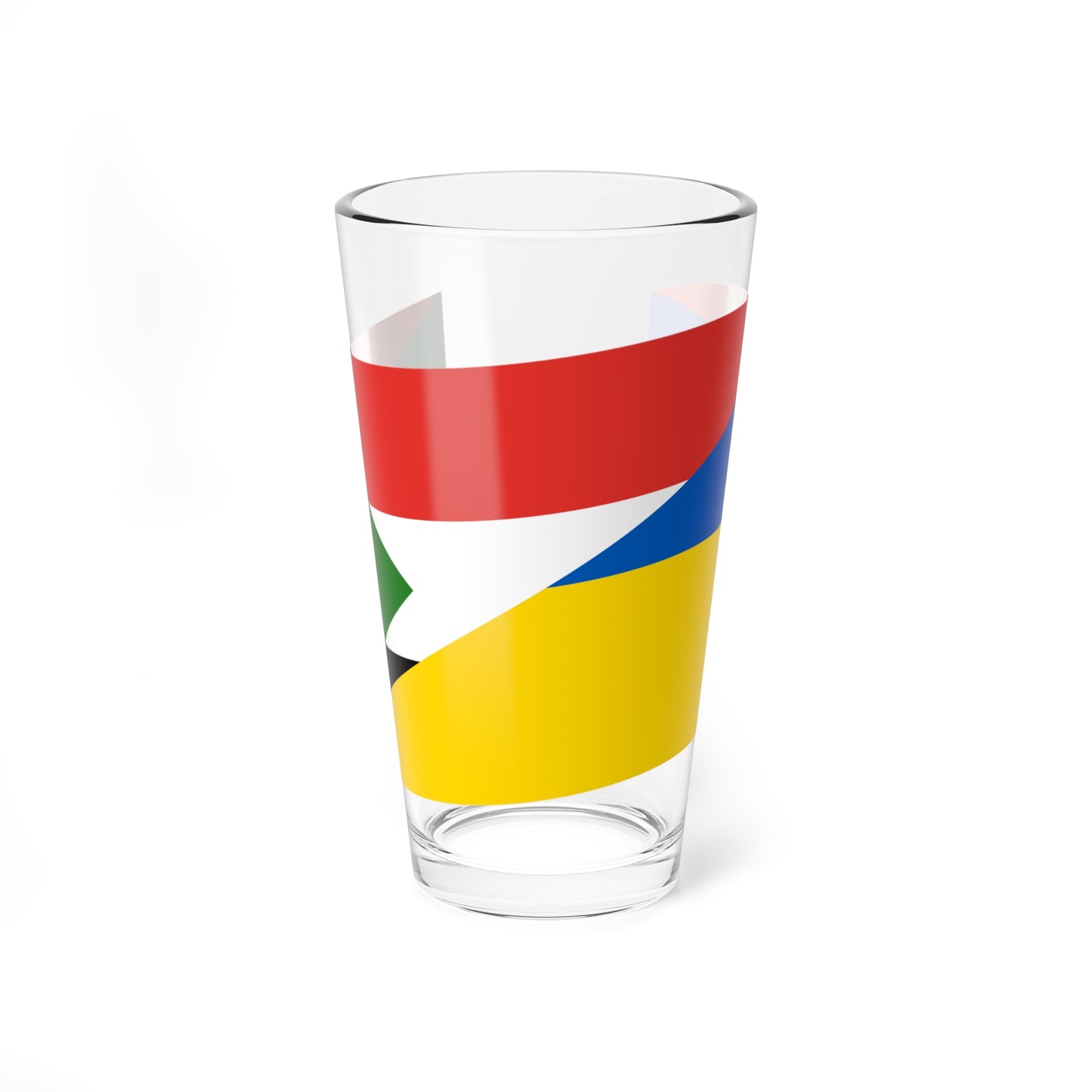 Flag of Sudan and Ukraine with waves (Sudan) Pint Glass 16oz