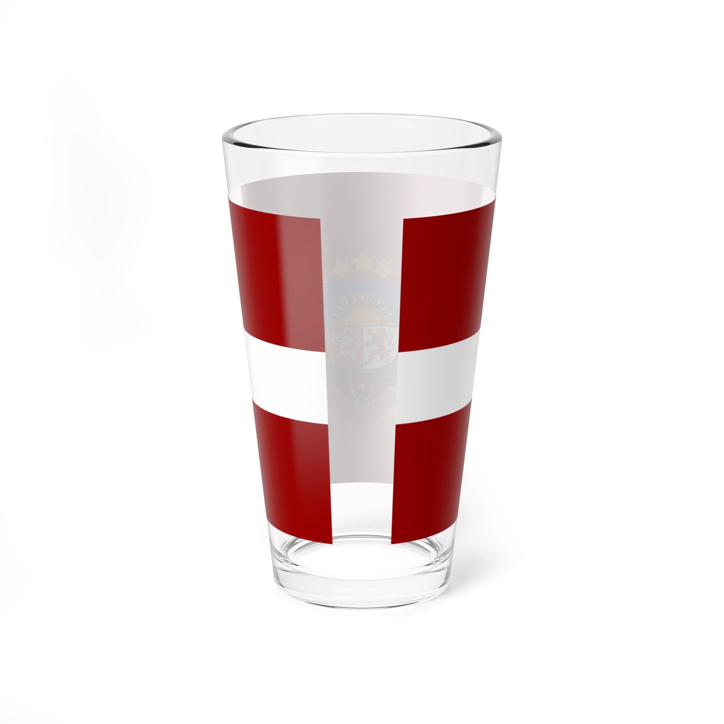 Flag of Latvia with coat of arms (Latvia) Pint Glass 16oz