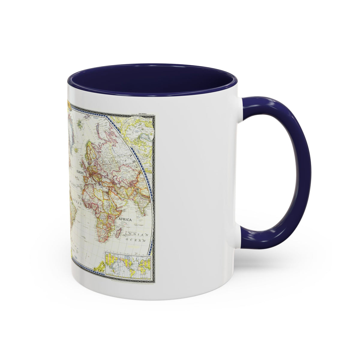 World Map (1951) (Map) Accent Coffee Mug