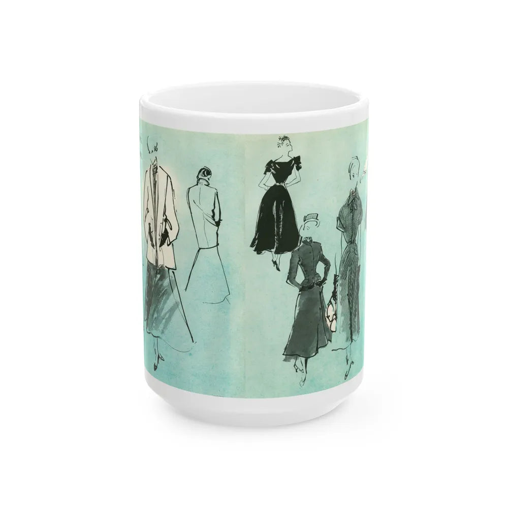 Fashion Illustrations, 1948 - White Coffee Mug-15oz-Go Mug Yourself