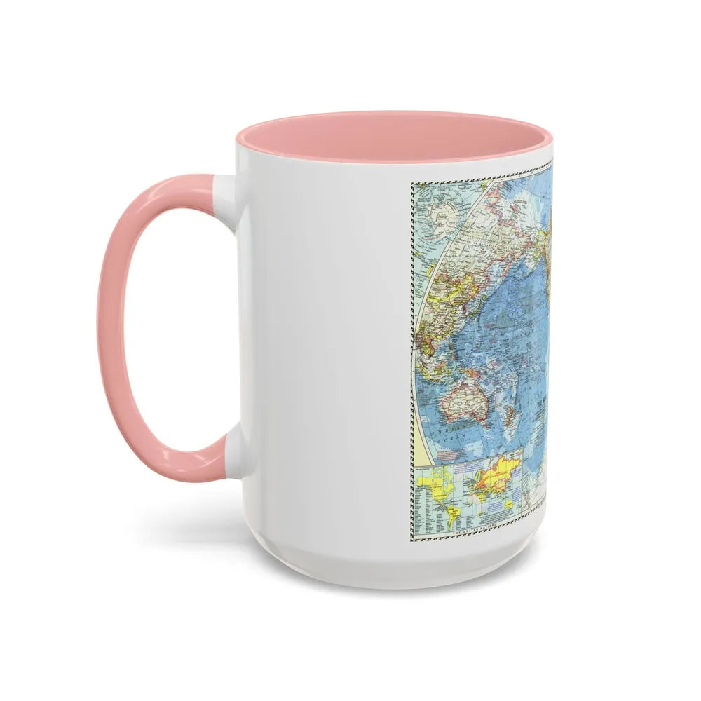 World Map (1960) (Map) Accent Coffee Mug-Go Mug Yourself