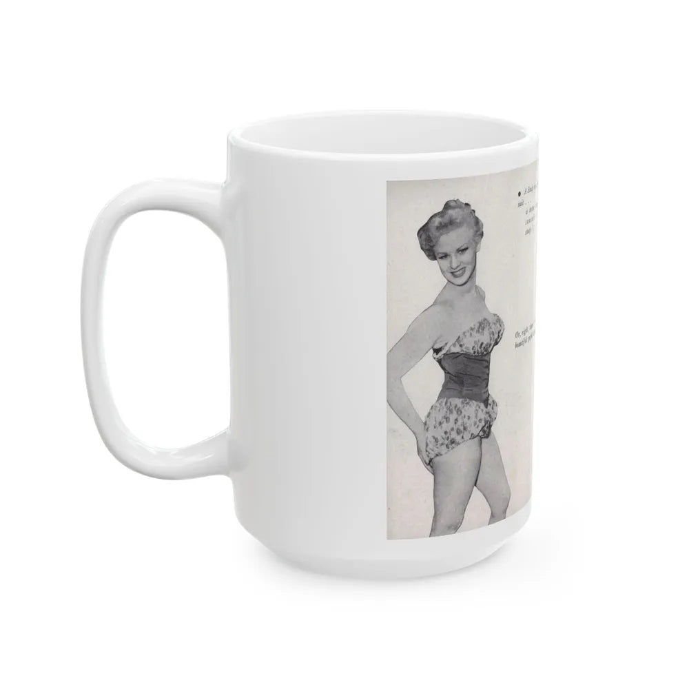 Norma Sykes #144 - 66 PHOTOGRAPHS OF Sabrina U.K. Pocket Mag. Pages 18 & 19 (Vintage Female Icon) White Coffee Mug-Go Mug Yourself