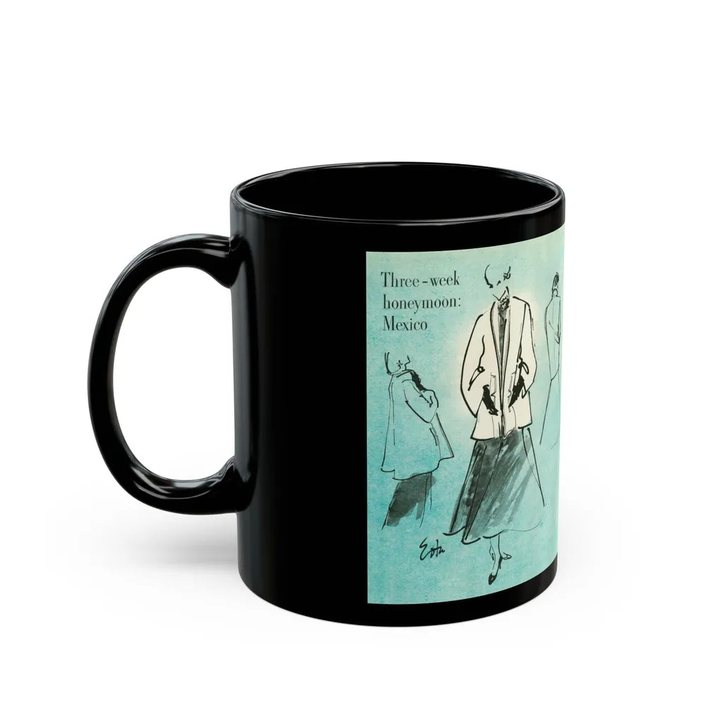 Fashion Illustrations, 1948 - Black Coffee Mug-Go Mug Yourself