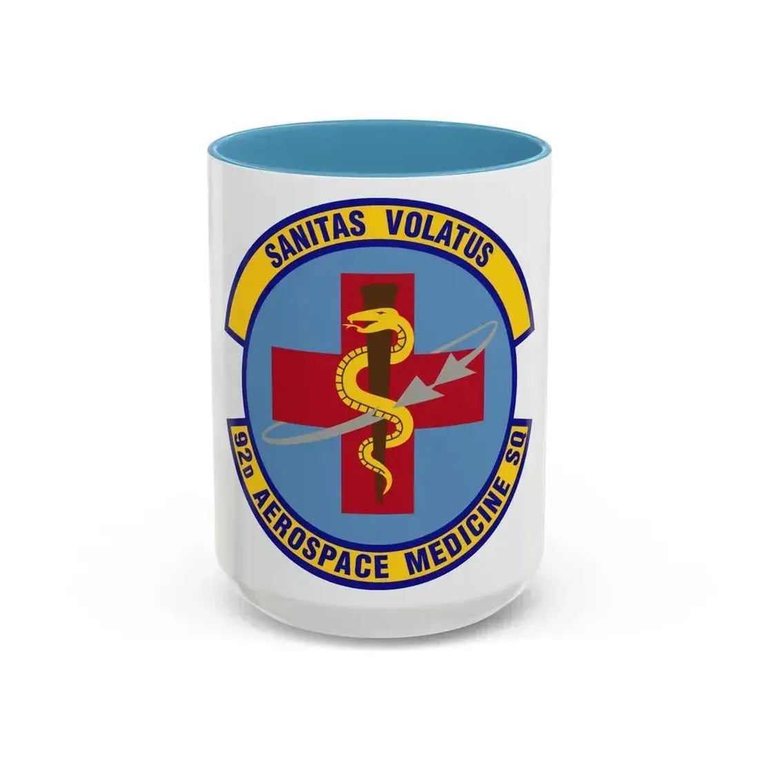 92d Aerospace Medicine Squadron (U.S. Air Force) Accent Coffee Mug 15oz Light Blue - Go Mug Yourself