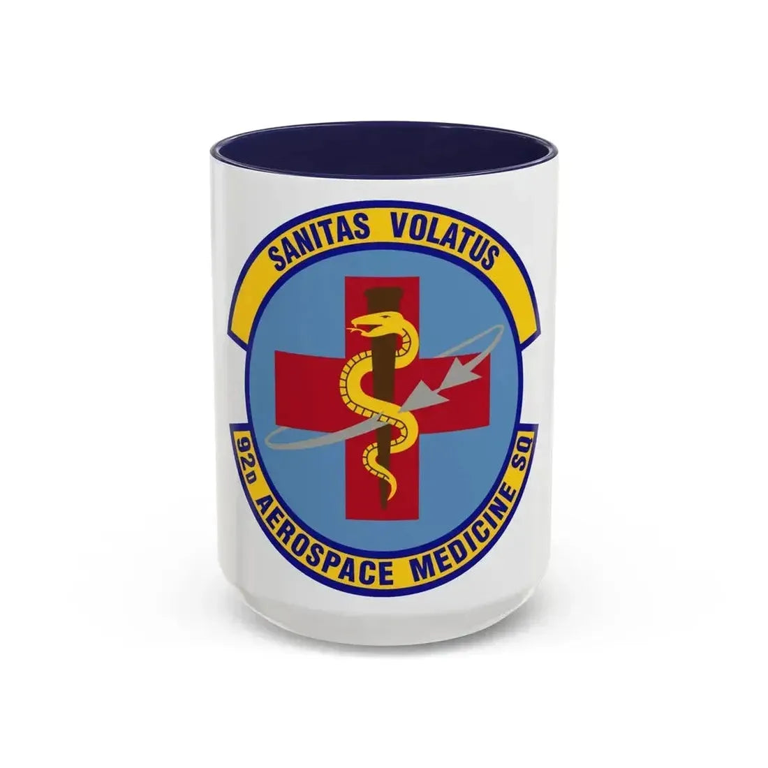 92d Aerospace Medicine Squadron (U.S. Air Force) Accent Coffee Mug 15oz Navy - Go Mug Yourself