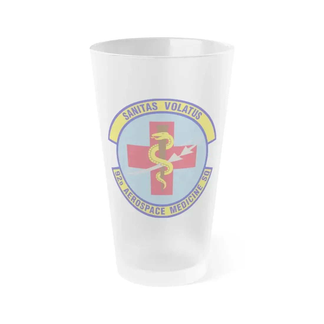 92d Aerospace Medicine Squadron (U.S. Air Force) Frosted Pint Glass 16oz - Go Mug Yourself