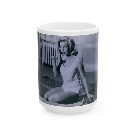 Leslie Parrish #182 (Vintage Female Icon) White Coffee Mug-15oz-Go Mug Yourself