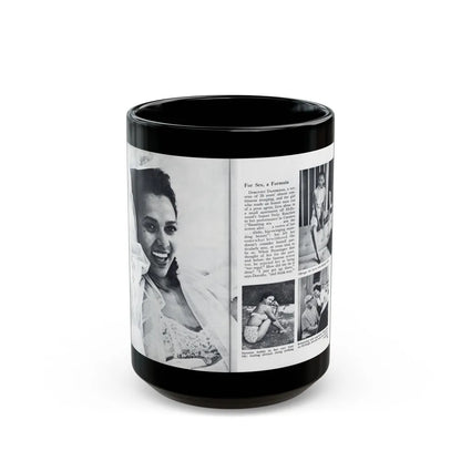 Dorothy Dandridge #99 - Pages 5 & 6 of 8 Featuring, Dorothy with, 4 B&W Photos & Article from Pageant Digest Mag. June '55 (Vintage Female Icon) Black Coffee Mug-15oz-Go Mug Yourself