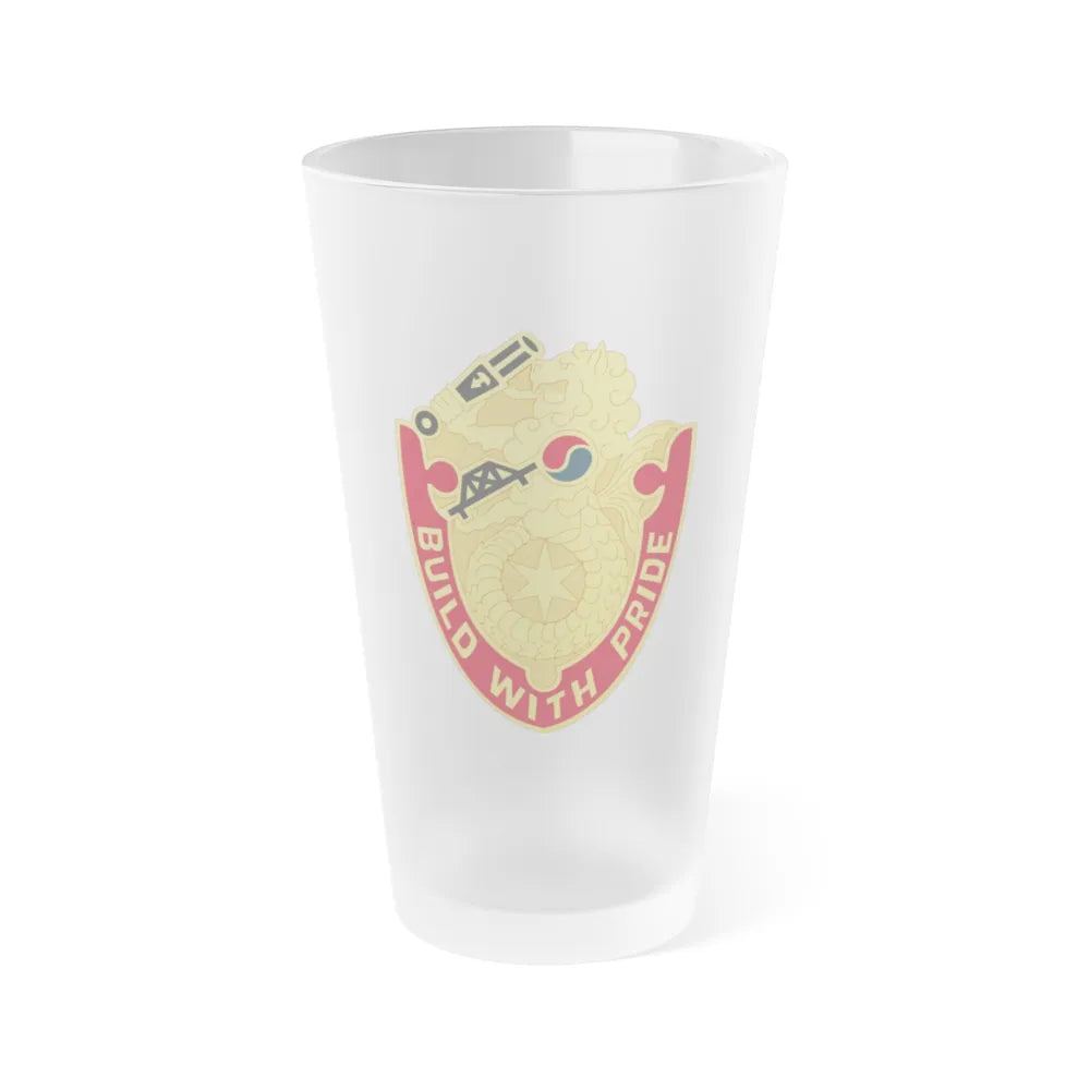 93 Engineer Battalion (U.S. Army) Frosted Pint Glass 16oz-Go Mug Yourself